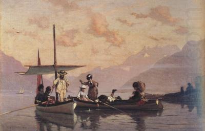 Francois Bocion The Artist with His Family Fishing at the Lake of Geneva (nn02) china oil painting image